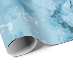Papel De Presente Vista de Textura Azul Marble