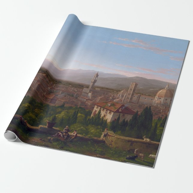 Papel De Presente Vista de Thomas Cole de Florença (Desenrolado)
