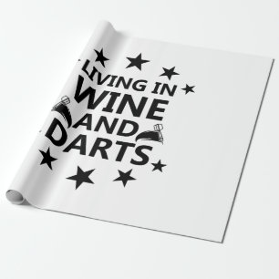 Papel De Presente Vivendo Em Vinho E Dardos