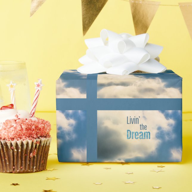 Papel De Presente Vivendo o Sonho (Festa de aniversário)