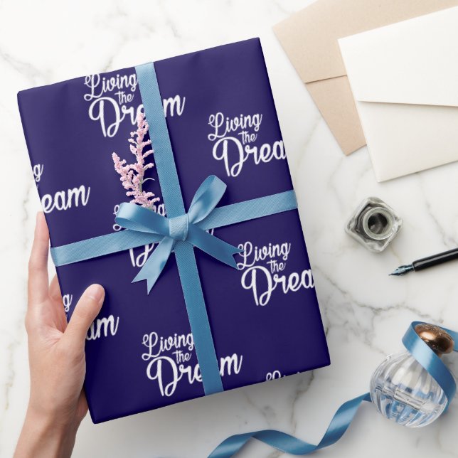 Papel De Presente Vivendo O Sonho Motivacional Inspiracional (Presentear)