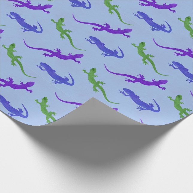 Papel De Presente Vivid Salamander Silhouette em Azul (Ponta)