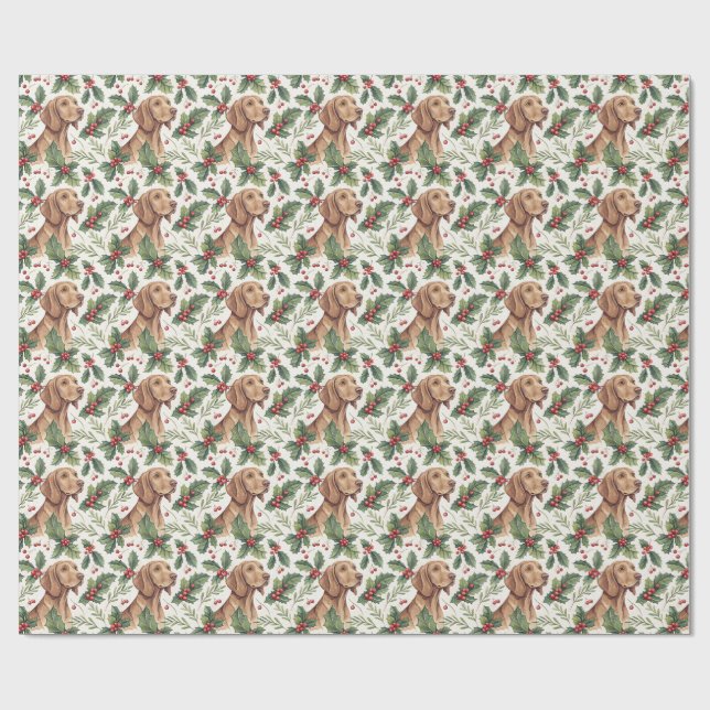 Papel De Presente Vizsla Christmas Wrapping Paper (Aberto)