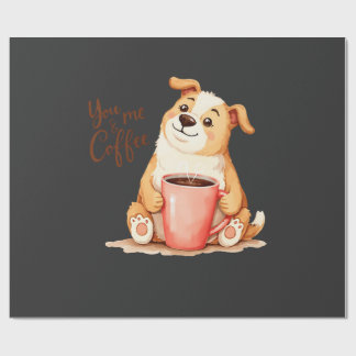 Papel De Presente Você & Café - Corgi Fofo & Café Aconchegante