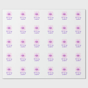 Papel De Presente Você é meu sol roxo púrpura, cor-de-rosa, raios so