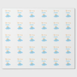 Papel De Presente Você é minha nuvem de raios solares laranja amarel