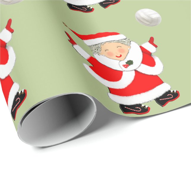Papel De Presente Volei Feminino de Natal (Ponta do rolo)