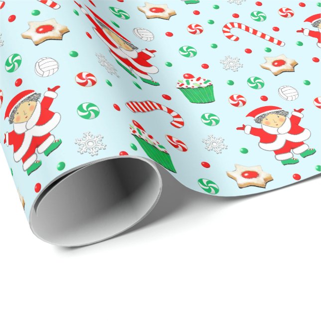 Papel De Presente Volei Feminino Férias de Natal (Ponta do rolo)