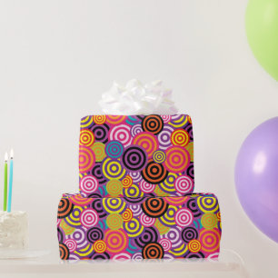 Papel De Presente Volte Em Círculos Feliz Aniversário Colorido