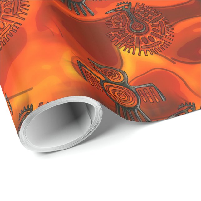 Papel De Presente Voo 2 Nativo Americano (Ponta do rolo)