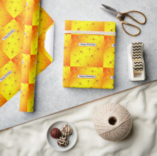 Papel De Presente Voos De Dragões Amarelos ouros Voando,