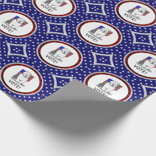 Papel De Presente Votem! Velha Cinza Inglesa Sheepdog 1 Política Cus
