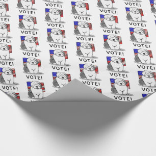 Papel De Presente Votem! Velha Cinza Inglesa Sheepdog 1 Política Cus