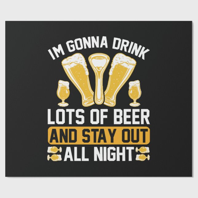 Papel De Presente Vou beber muita cerveja (Aberto)