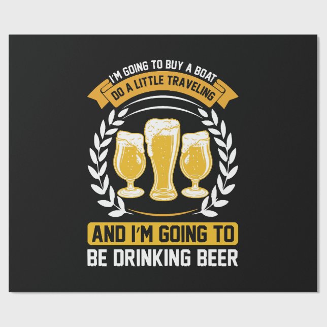 Papel De Presente Vou estar bebendo cerveja (Aberto)