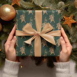 Papel De Presente Vovô Bull Western Dark Green Natal