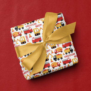 Papel De Presente Vroom Buzinado Beep! Caminhões