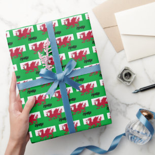 Papel De Presente Wales Wraps Paper, Welsh Flag Patriotic
