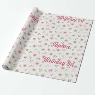 Papel De Presente waltercolor little red riding hood floral wrappin