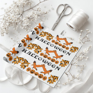 Papel De Presente Wandering Witch Spooky Jack O Lanterns Halloween