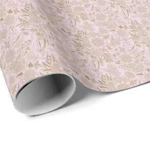 Papel De Presente Waratah & Gumnut Eucalyptus Patterno - Cor-de-rosa