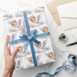 Papel De Presente Watercolor Angel Girl