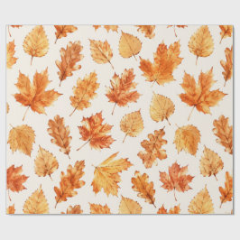Papel De Presente Watercolor Autumn Leaves Wrap