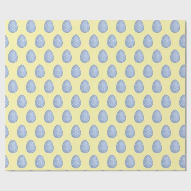 Papel De Presente watercolor blue easter egg Wrapping Paper (Aberto)