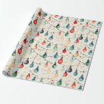 Papel De Presente Watercolor Christmas Light Strand Garland<br><div class="desc">Lâmpadas de natal de aquarela fofa para deformar os presentes de Natal. Um presente divertido e festivo que está em tendência!</div>
