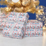 Papel De Presente Watercolor Christmas Snowmen<br><div class="desc">Neves de Natal com neves sobrepostos.</div>