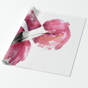 Papel De Presente Watercolor Flamingo Gifts Lover Amantes Flamingo
