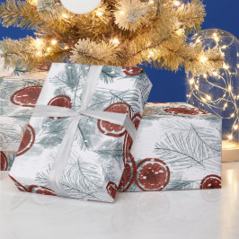 Papel De Presente Watercolor Folhas de abeto