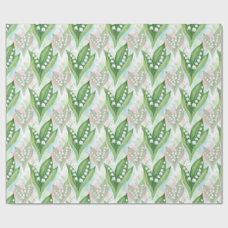 Papel De Presente Watercolor Lily of the Valley Flowers