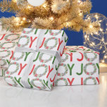 Papel De Presente Watercolor Poinsettia Christmas Wreath Joy<br><div class="desc">PreppyPrint.com - Adicione seu toque personalizado a este papel de empacotamento. Clique em "editar design" para fazer ajustes no design. Transfira este design para os produtos de sua escolha também! Visite minha loja de designers,  PreppyPrint.com,  para coordenar itens,  incluindo etiquetas de presentes e adesivos correspondentes.</div>
