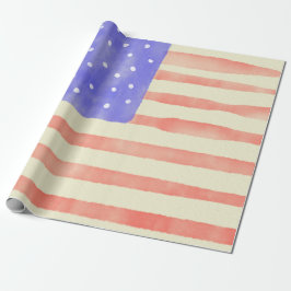 Papel De Presente Watercolor rustic bandeira americana