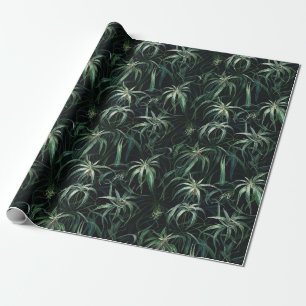 Papel De Presente Watercolor Spider Plant (Dark)