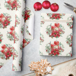 Papel De Presente Watercolor Vintage Art Red Christmas Poinsettia<br><div class="desc">Uma bela ilustração vintage do presente Natal do Chrysanthemum... para agradar seus amigos e família. Você pode editar o estilo de tiling antes de comprar. Envie-nos uma caixa de correio se quiser que este design seja incluído noutros itens. Vamos criar e listá-los para você. Siga-nos para ver as últimas versões...</div>