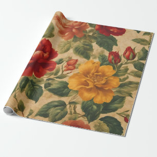 Papel De Presente Watercolor Vintage Floral Trendage Collection