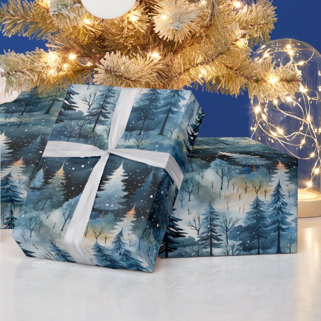 Papel De Presente Watercolor Whimsical Winter Wonderland Christmas (Feriados)