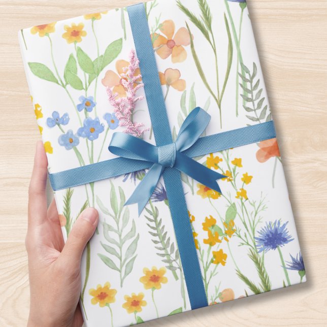 Papel De Presente Watercolor Wildflower  (Criador carregado)