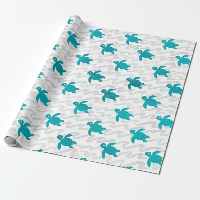 Papel De Presente Wave Shibori Turtle (Desenrolado)