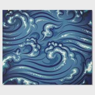 PAPEL DE PRESENTE WAVES DE JAPONÊS EM BRUTO