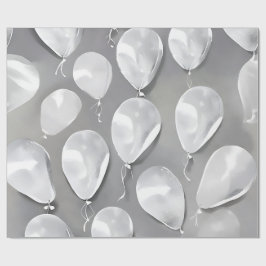 Papel De Presente Wcolor AI Art Balloons Silver Wrapper Paper