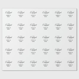Papel De Presente We are engaged couple name romantic stylish simple