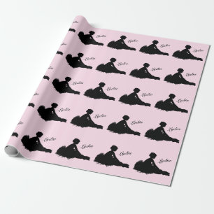 Papel De Presente Weary Ballerina Personalizada com Nome Rosa