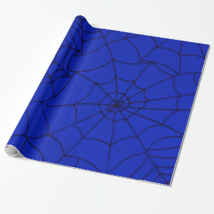 Papel De Presente Web de aranha azul decorativa