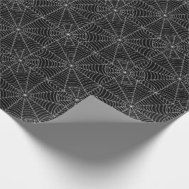 Papel De Presente Web de aranha do Dia das Bruxas no preto