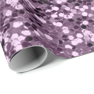 Papel De Presente Wedding roxo Amethyst do brilho da lavanda nupcial