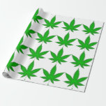 Papel De Presente Weed Leaf Christmas Personalizado<br><div class="desc">O Livro de Natal de Weed Leaf com a folha de erva verde em fundo vermelho faz o seu presente se destacar com todas as pessoas legal na sua lista de Natal. Alguns podem pensar que é ruim, mas Papais noeis acham que é legal. O que você acha que está...</div>