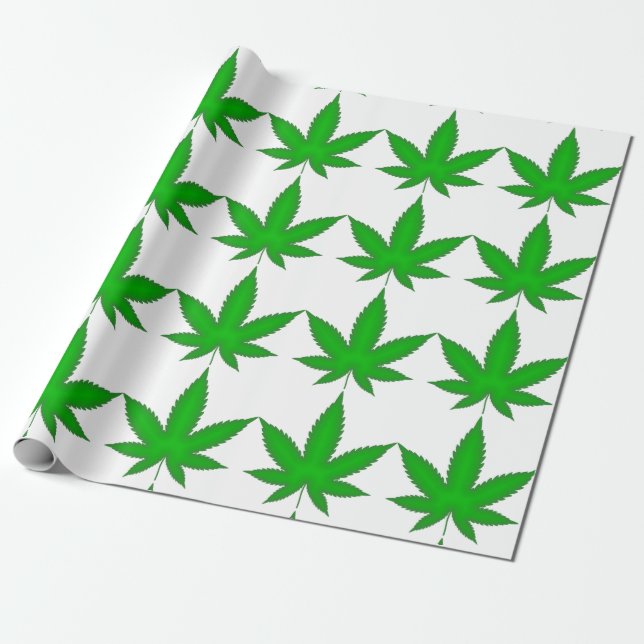 Papel De Presente Weed Leaf Christmas Personalizado (Desenrolado)